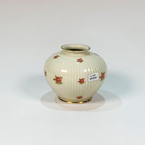 Florero de Porcelana Bavaria Blanco con Decoración de Rosas - imagen 2