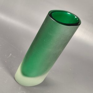 Florero Ovalado Vidrio Grueso Verde Esmerilado Alto 22cm - imagen 6