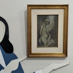Óleo sobre Fibra "Desnudo" de Manolo Lima Firmado - imagen 7