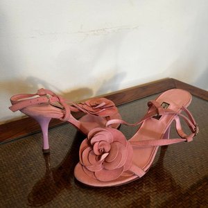 Sandalias Jorge Alex Rosa Gamuza Flor Talle 36 - imagen 1