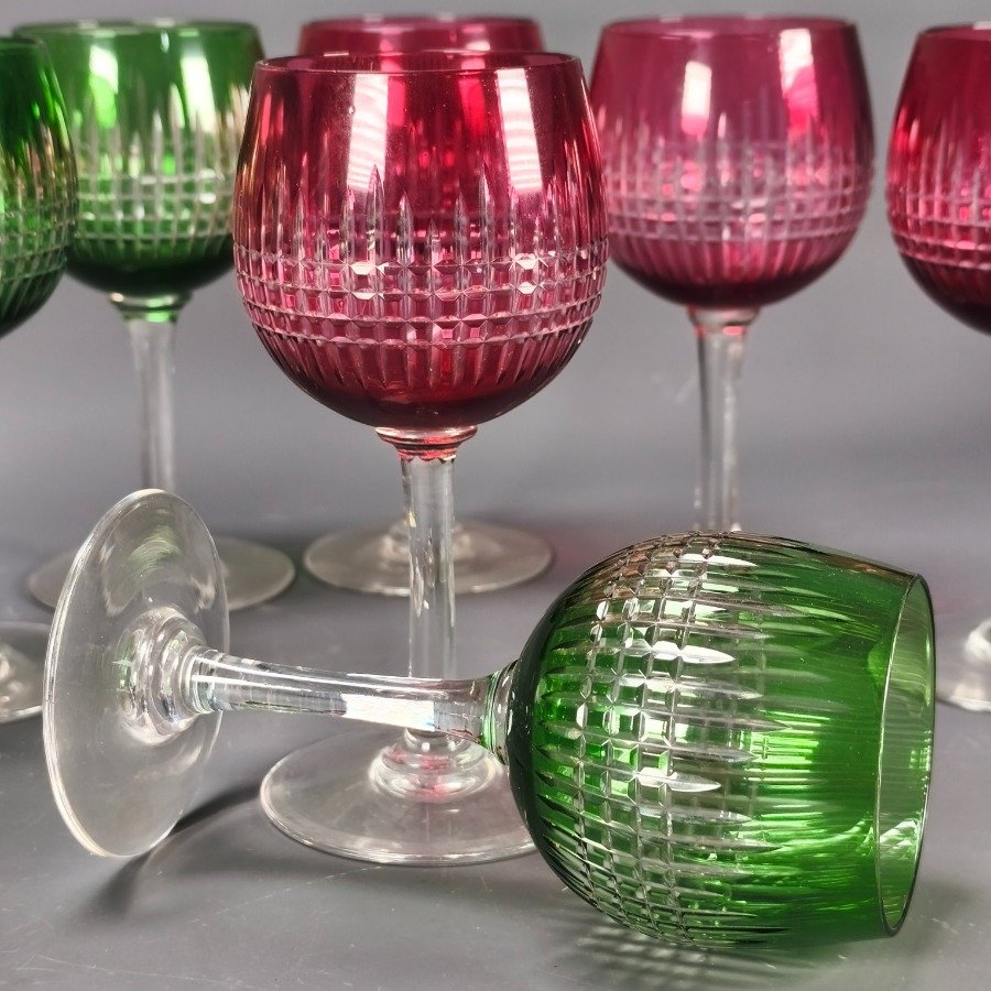 Copas de cristal talladas en dos colores - imagen 3