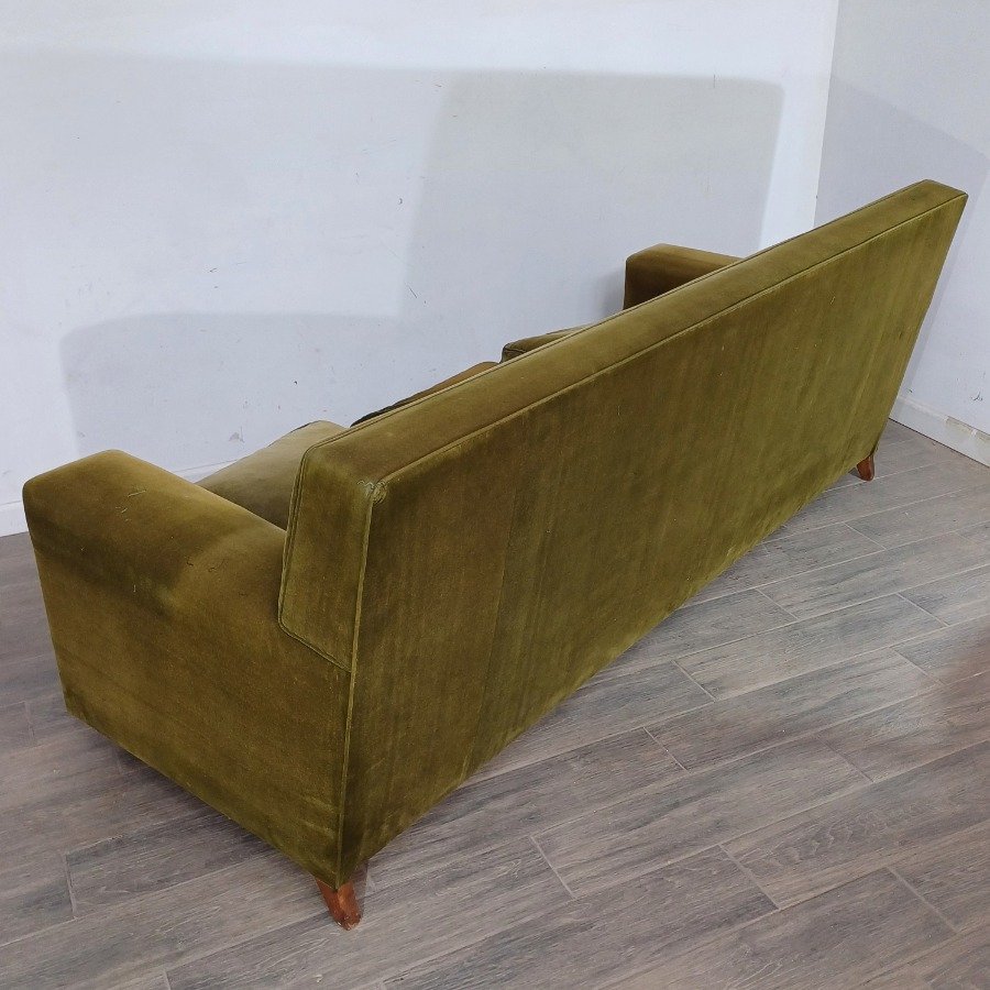 Sillón de 3 cuerpos de terciopelo y madera - imagen 6