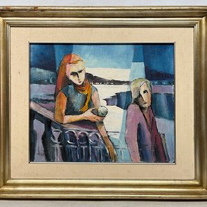 Oleo "Personajes" de José Arditti, 40 x 48 cm - imagen 2