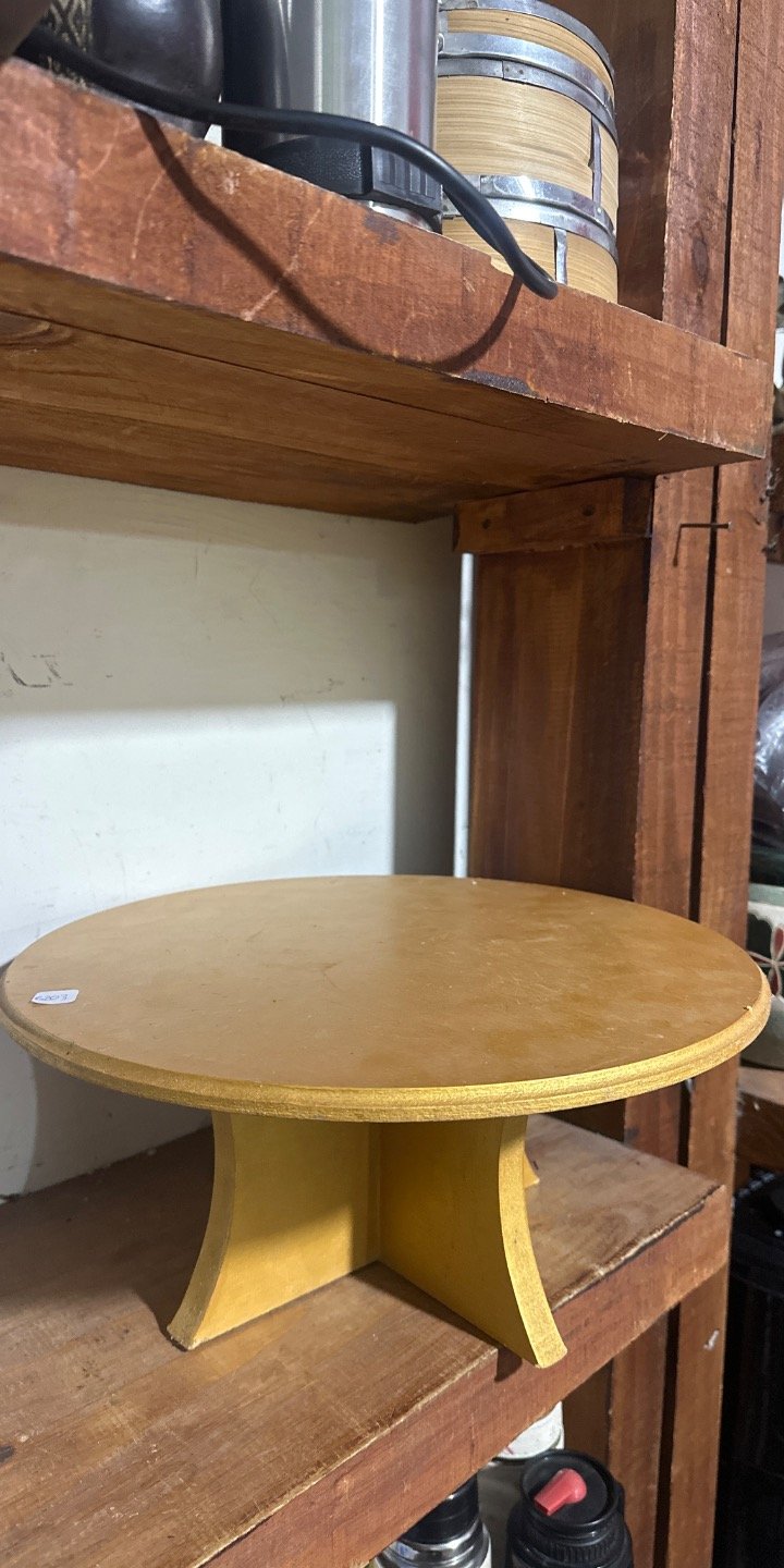 Base Giratoria para Torta de Madera Clara