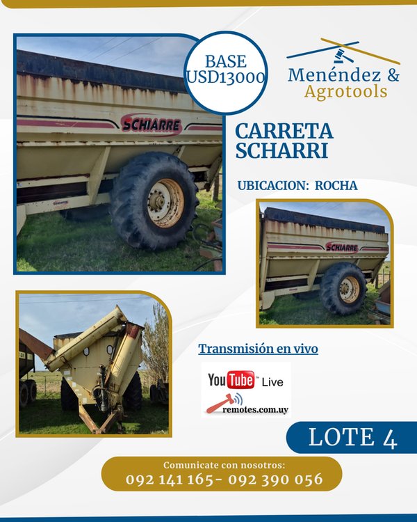 Carreta SCHARRI para Agro en Rocha