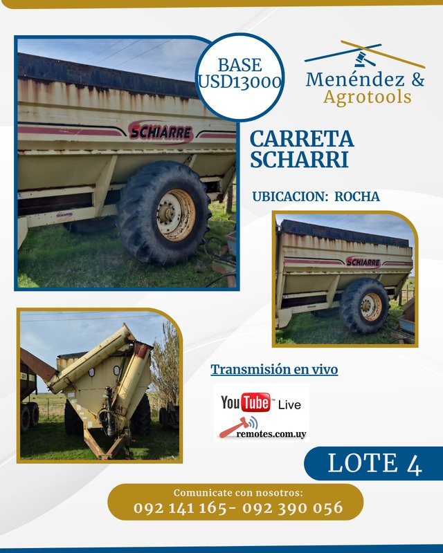 Carreta SCHARRI para Agro en Rocha
