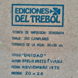 Serigrafía "Unidad" de Ofelia Oneto (1975) - Ediciones El Trébol - imagen 7