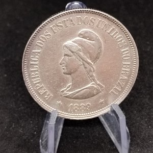 Moneda de Plata Brasileña 1.000 Reis de 1889 - imagen 4