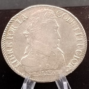 Moneda de Plata Boliviana 8 Soles 1830, Ceca Potosí, Ensayador J - imagen 2