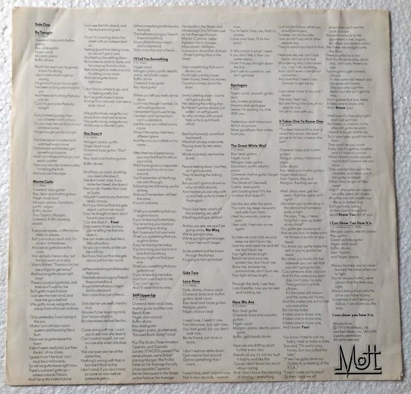 Vinilo LP MOTT: Drive On, 1975, Columbia - imagen 4