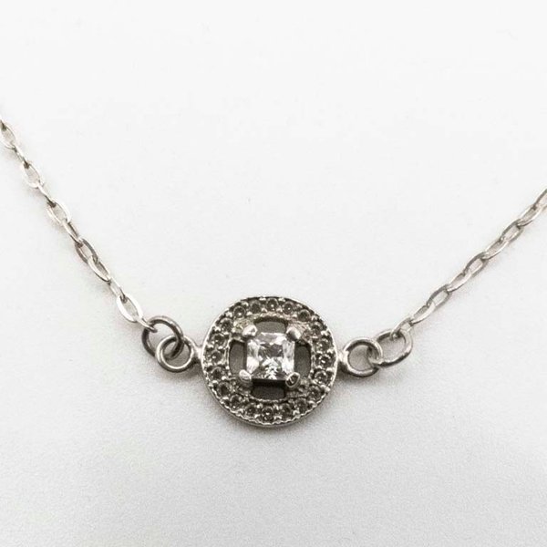 Dije de Plata con Circonias y Cadena de 50 cm - imagen 1