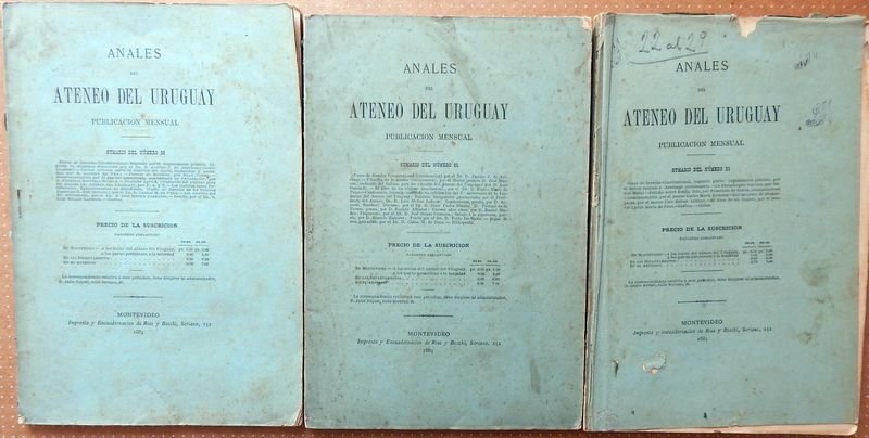 Lote de 3 Revistas Anales del Ateneo del Uruguay (Nros. 22, 25 y 28)
