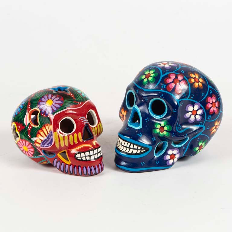 Lote anterior: Adornos cráneo cerámica decorado Mexicano