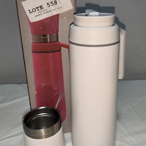 Kit Mate Acero Inoxidable Aurora Blanco con Termo, Bombilla y Pico Cebador - imagen 2