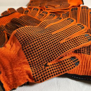Pares de Guantes de Trabajo Naranjas con Puntos Antideslizantes - imagen 4