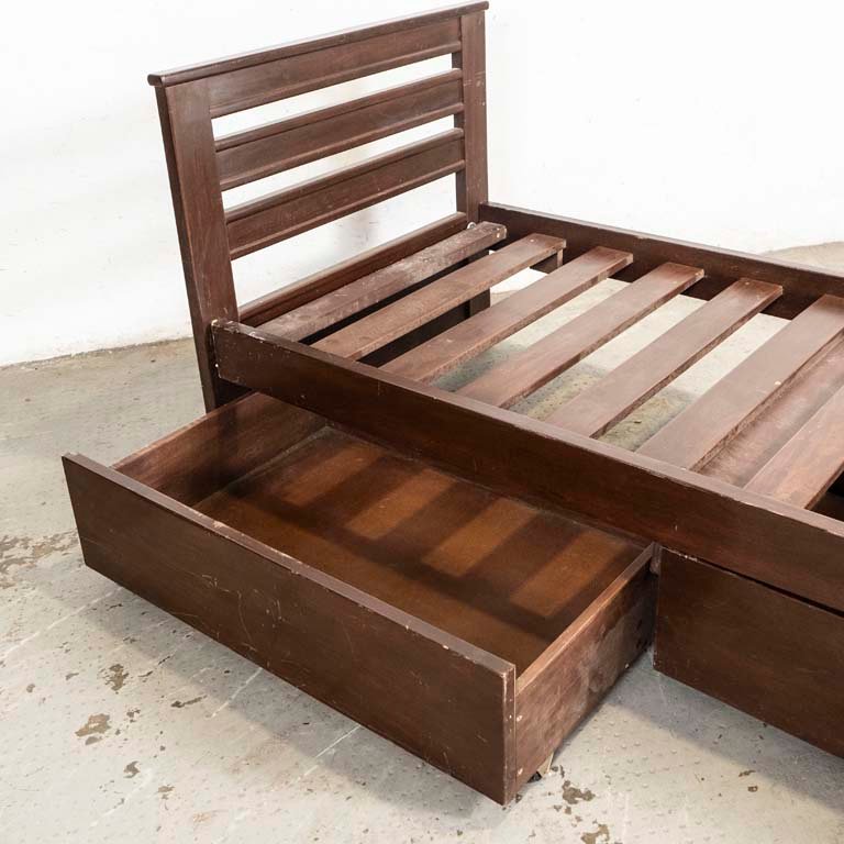 Cama cajonera de una plaza con detalles y rayas - imagen 3