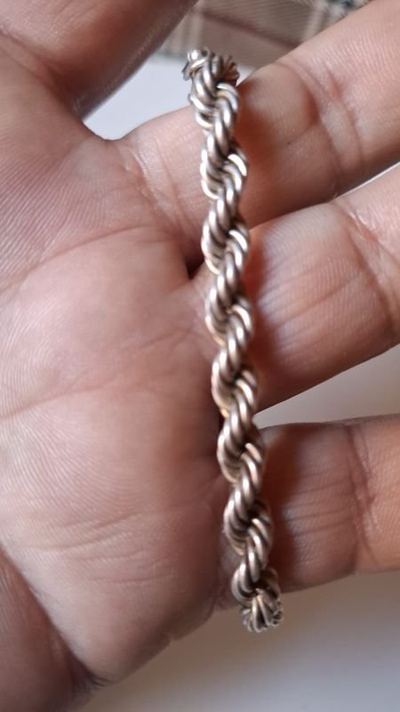Pulsera plata gruesa y pesada con cierre y seguro - imagen 3
