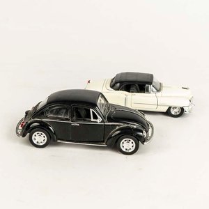 2 autos: Peugeot 408 Cabriolet 1957 y Ford Crestline 1953 escala 1/32 colección Welly - imagen 2