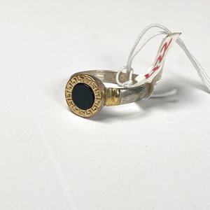 Anillo de Plata para Dama con Diseño Griego y Piedra Negra - imagen 3
