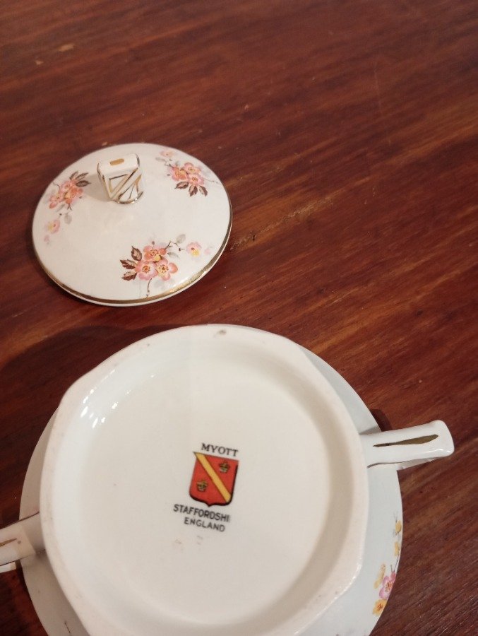 Azucarero de porcelana con diseño floral - imagen 5