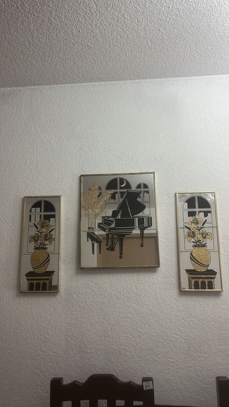 Lote siguiente: Cuadros espejo grabado, 3 piezas - Decoración para hogar