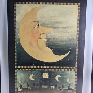 Lámina Firmada "Luna y Pueblo" con Vidrio Antirreflejo - imagen 3