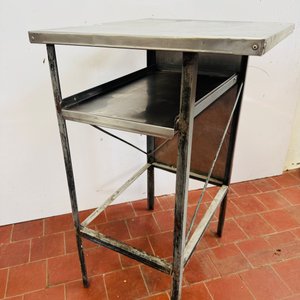 Mesa Auxiliar de Trabajo Estructura Hierro y Acero Inoxidable 60x55x94cm - imagen 2