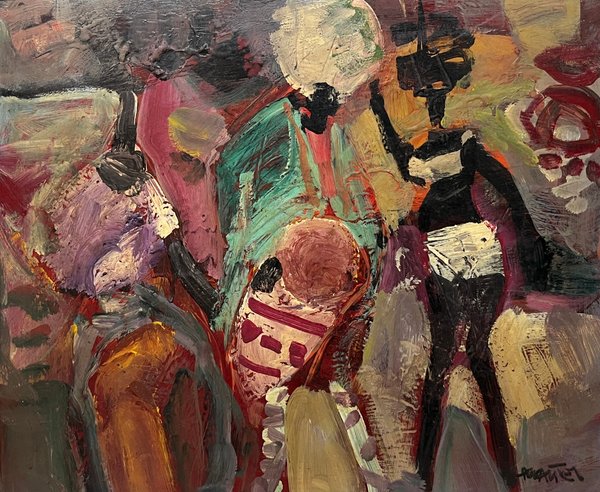 Oleo "Candombe" de Hugo Nantes - 50 x 60 cm - imagen 1