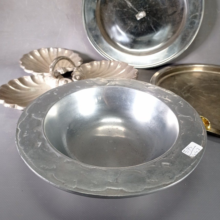Cuatro piezas de plata y peltre en buen estado - imagen 4