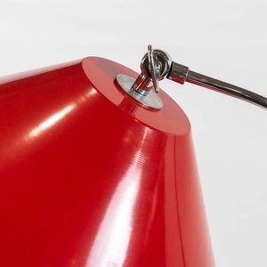 Lámpara de Pie Cromada con Pantalla Metálica Roja - imagen 2