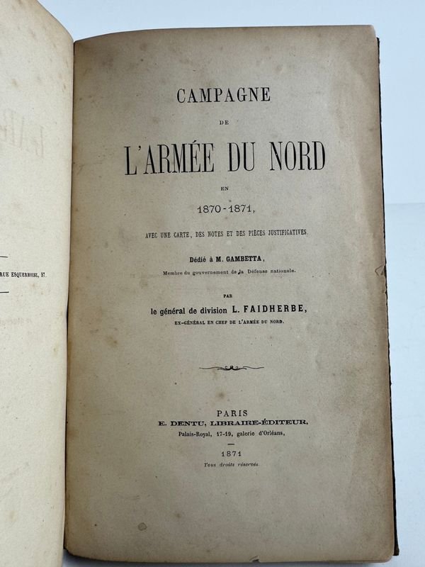 Libro de Historia Militar: CAMPAÑA DEL EJÉRCITO DEL NORTE 1870/1871 - imagen 3