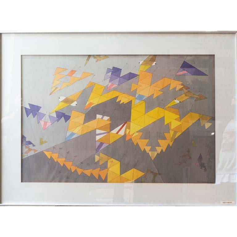 Obra "Pájaros Emigrando" de Juan Falkenstein, Técnica Mixta