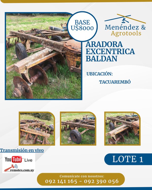 Aradora Excéntrica Baldan de 36 Discos de 26 Pulgadas