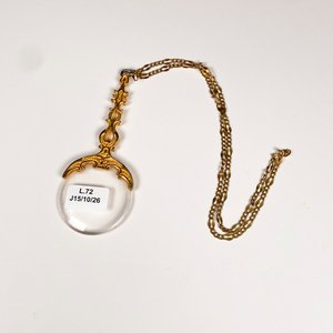 Lupa Antigua con Cadena Enchapada y Mango Metálico - imagen 2
