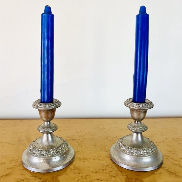 Candelabros de mesa ingleses de una luz - imagen 2