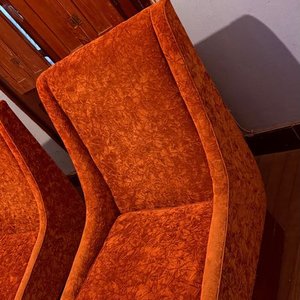 Par de Butacas Estilo Retro en Terciopelo Naranja - imagen 7
