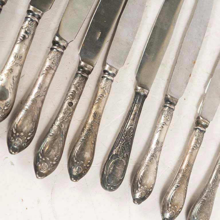 Cuchillos de mango metal labrado - Colección de 10 - imagen 2