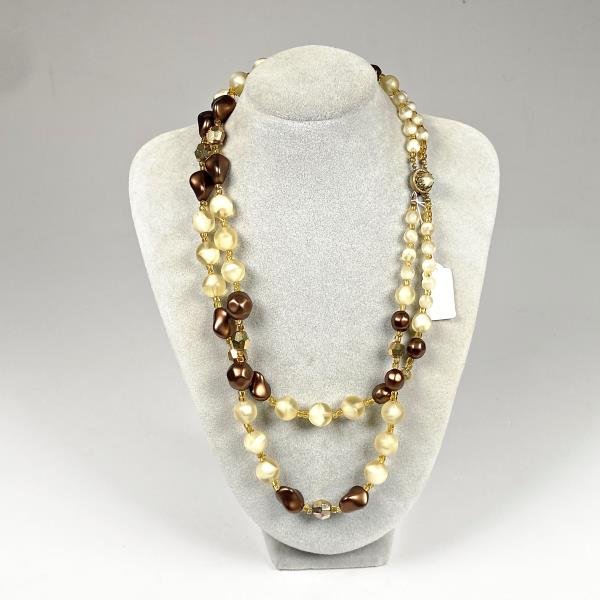Collar de Cristal y Perlas Sintéticas en Dos Vueltas