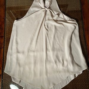 Conjunto Blusa Beige Gasa y Seda con Pantalón Clásico Cortell Talle 44 - imagen 2