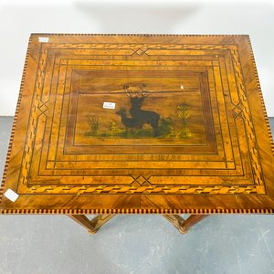 Mesa Francesa Estilo Luis XV Marqueterie Ciervo Caoba 56x45x80cm - imagen 2