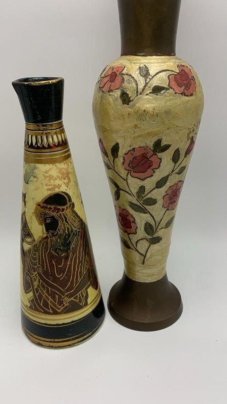 Floreros de hierro y porcelana pintados a mano - imagen 1
