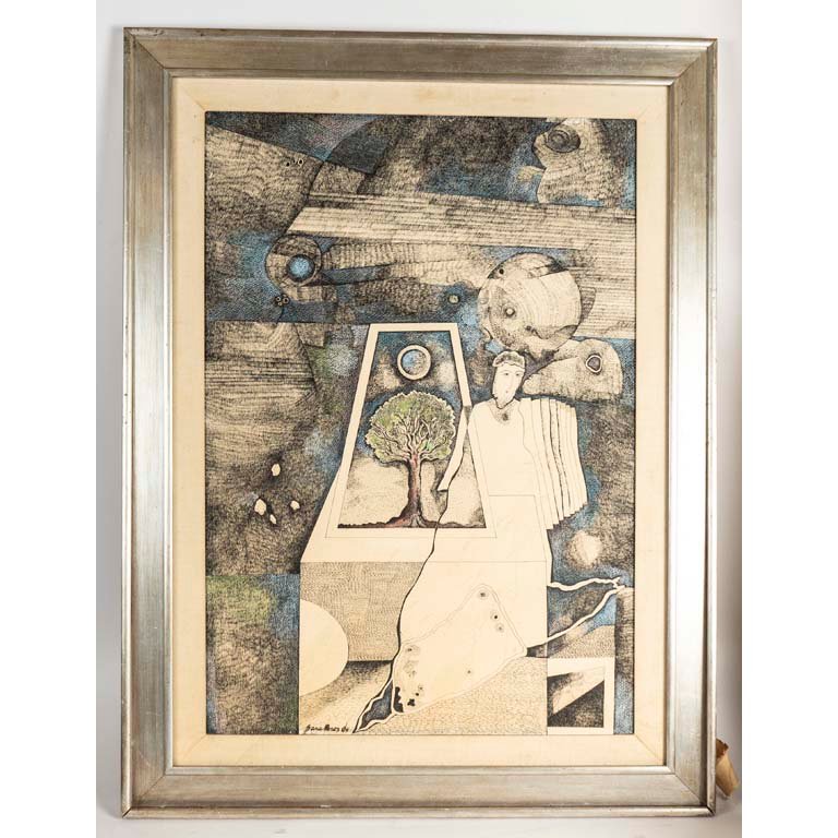 Lote anterior: Pintura de Sara Pérez: Personajes con árbol
