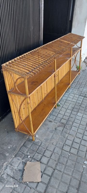 Estante en madera y caña de diseño antiguo - imagen 3