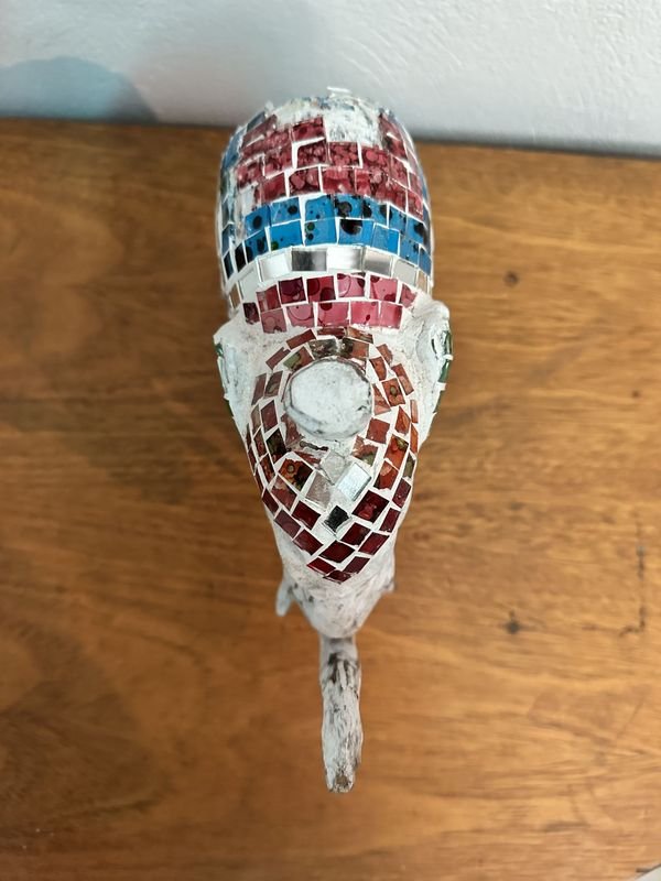 Adorno Mosaico de Elefante en Madera - imagen 4