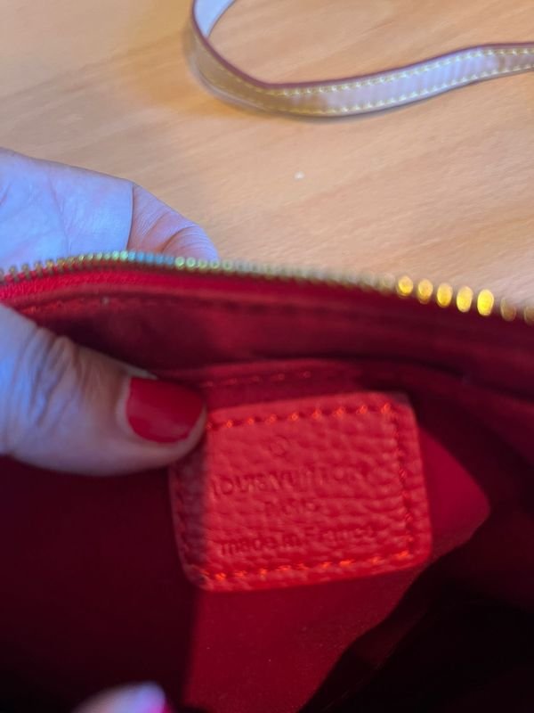 Bolsa de mano Louis Vuitton imitación marrón y roja - imagen 3
