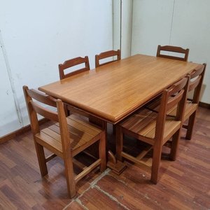 Juego de Comedor Clásico de Madera: Mesa Rectangular y Seis Sillas - imagen 3