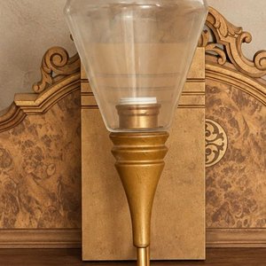 Lote siguiente: Aplique de Pared Vintage Madera y Vidrio Dorado