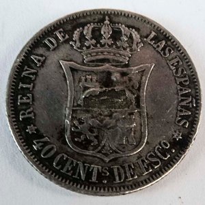 Moneda de Plata Española 40 Céntimos de Escudo 1868 - Isabel II - imagen 2