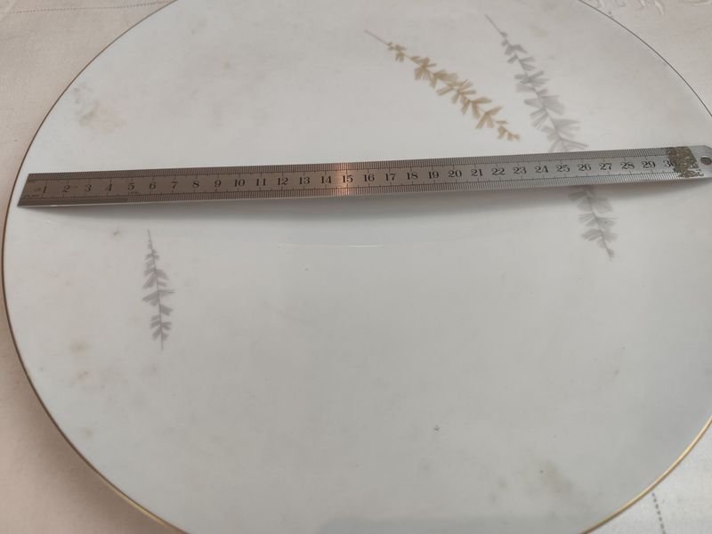 Fuente redonda en porcelana HUTSCHENREUTHER - Placa de porcelana con regla metálica - imagen 3