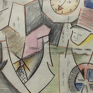 Lote anterior: Composición con Personajes y Reloj de Walter Deliotti - Lápiz Graso